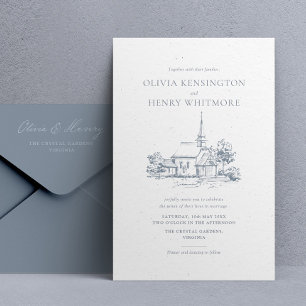 Boceto de la Iglesia para Invitación de Boda
