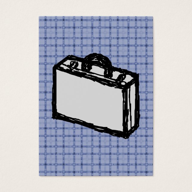 Boceto de maleta de Office o maleta de viaje. Azul (Frente)