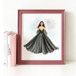 Boceto de moda dibujado a mano, impresión de arte 