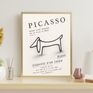 Boceto de perro de Picasso | Arte minimalista de p