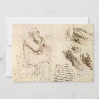 Boceto del anciano y el agua de Leonardo da Vinci