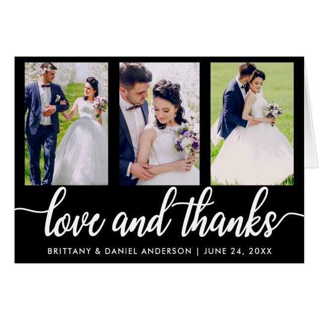 Boda 3 Foto Amor y gracias doblado (Anverso (Horizontal))