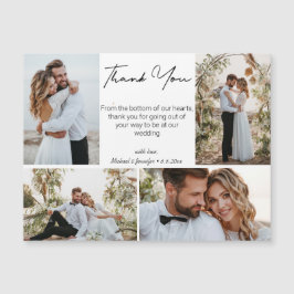 boda 4 fotos collage imán elegante