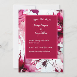 boda abstracto floral rosa a salvo la tarjeta de f