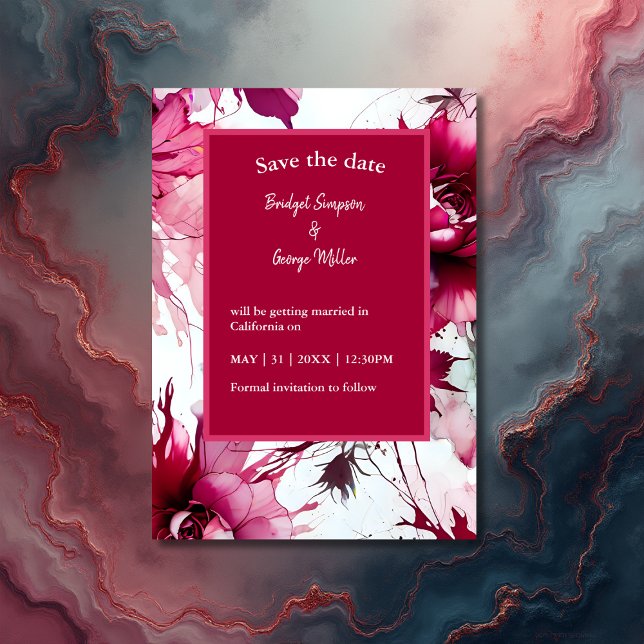 boda abstracto floral rosa a salvo la tarjeta de f (Subido por el creador)