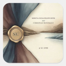 Boda acuarela con sello de ombre de ciruela y azul