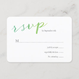 Boda acuarela de amor puro RSVP / Lime Emerald