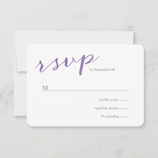 Boda acuarela de amor puro RSVP / Violet (Anverso)