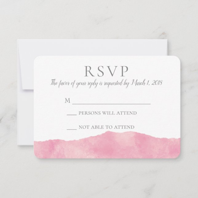 Boda acuarela de candía de algodón rosa RSVP (Anverso)
