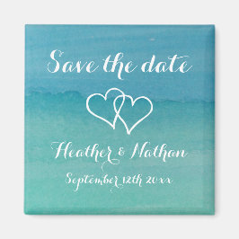 Boda acuática azul Aqua salva los imanes de fecha