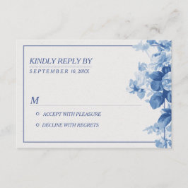 Boda acuática floral azul moderna RSVP