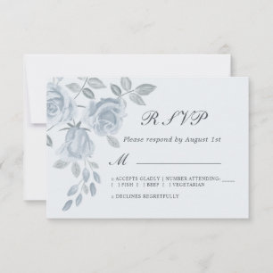 Boda acuática floral azul turbia ligera RSVP