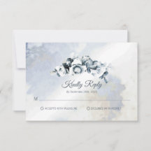 Boda acuática floral de color gris Rústico RSVP