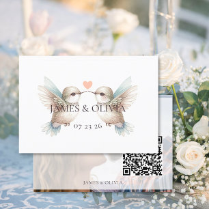 Boda Adorable Añadir tarjeta RSVP de código QR de 