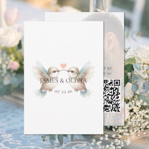 Boda Adorable Añadir tarjetas RSVP de código QR de