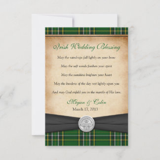 Boda afortunado irlandés Blessing Tartan Claddagh