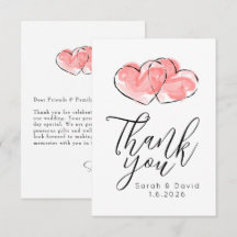 Boda Agradecimiento - Corazón Rosa Acuarela