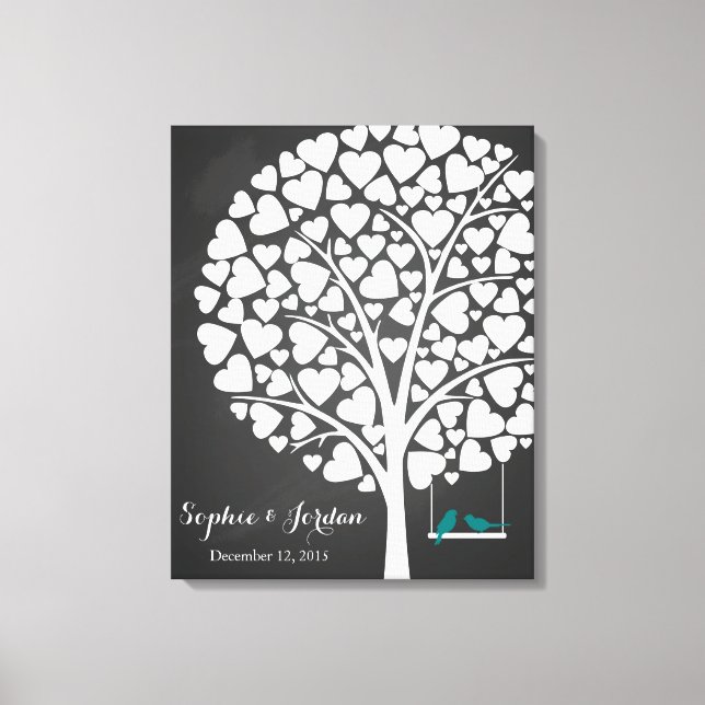 Boda alternativo libro de visitas árbol de corazón (Anverso)