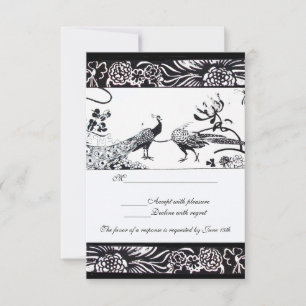 BODA AMAR AVES RSVP Invitaciones de blanco negro