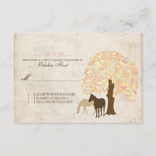 Boda amarilla y mint de caballos de otoño RSVP