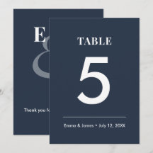 Boda Ampersand Navy | Número de Mesa Moderno