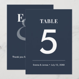 Boda Ampersand Navy | Número de Mesa Moderno