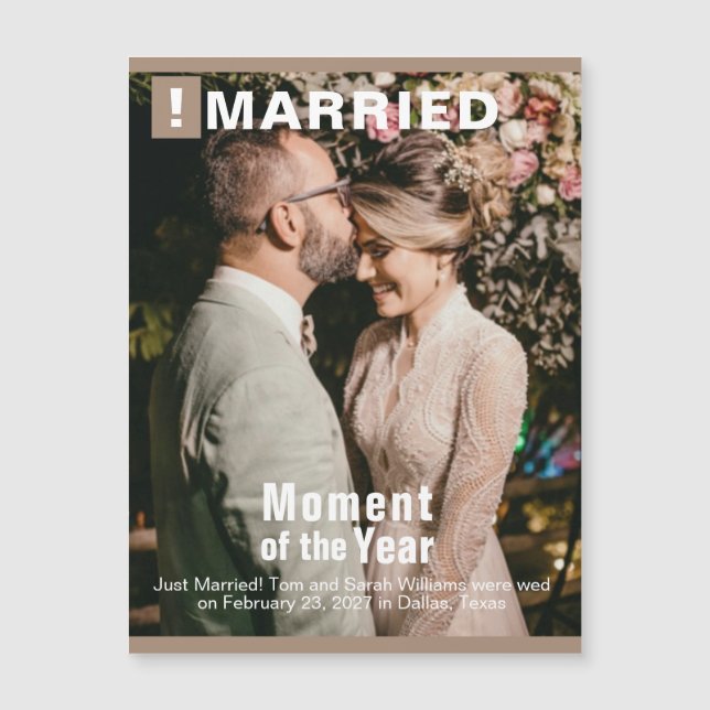 Boda Añadir tarjeta magnética de portada de la rev (Anverso)