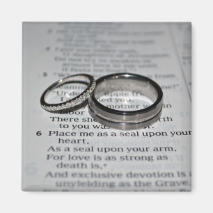 Boda Anillos Biblia Verse Imán