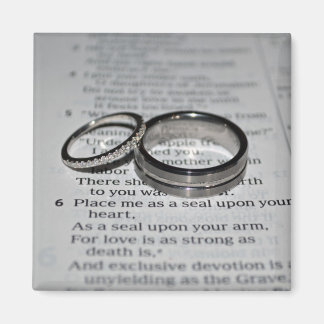 Boda Anillos Biblia Verse Imán