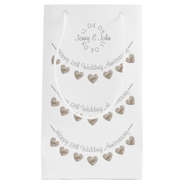 Boda Aniversario corazón de encaje pequeña bolsa d (Anverso)