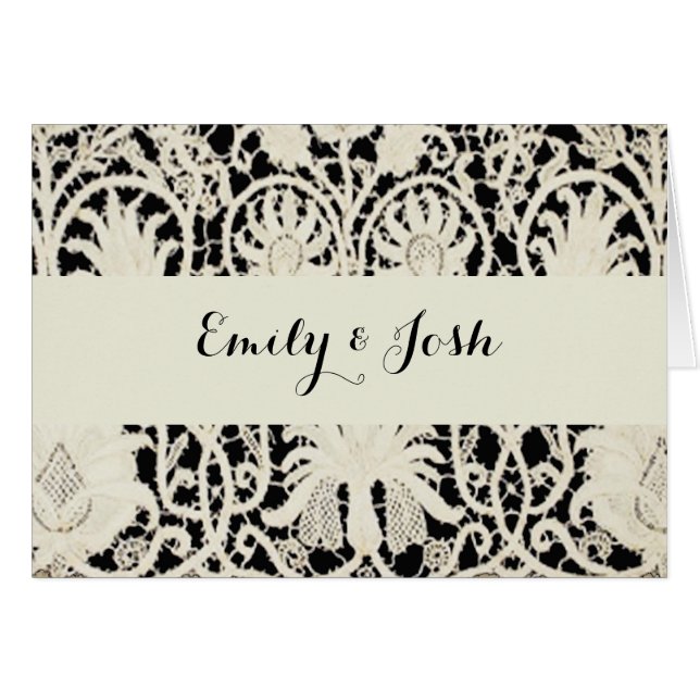 Boda Antiguo Encaje Lino Blanco Clásico Bonito (Anverso (Horizontal))