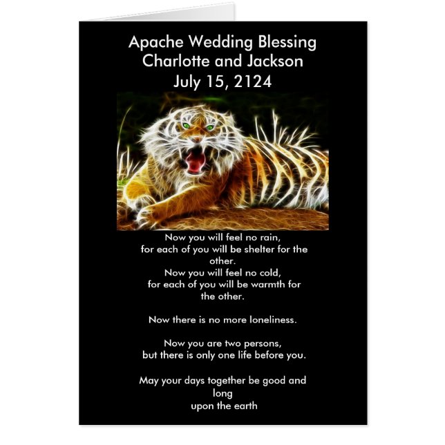 Boda Apache bendiciendo al tigre 2 (Frente)