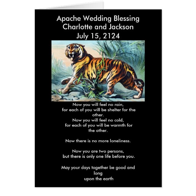 Boda Apache bendiciendo al tigre dentado de Saber (Frente)