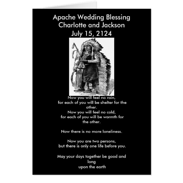 Boda Apache Bendiciendo Dakota-Sioux Cheif (Frente)