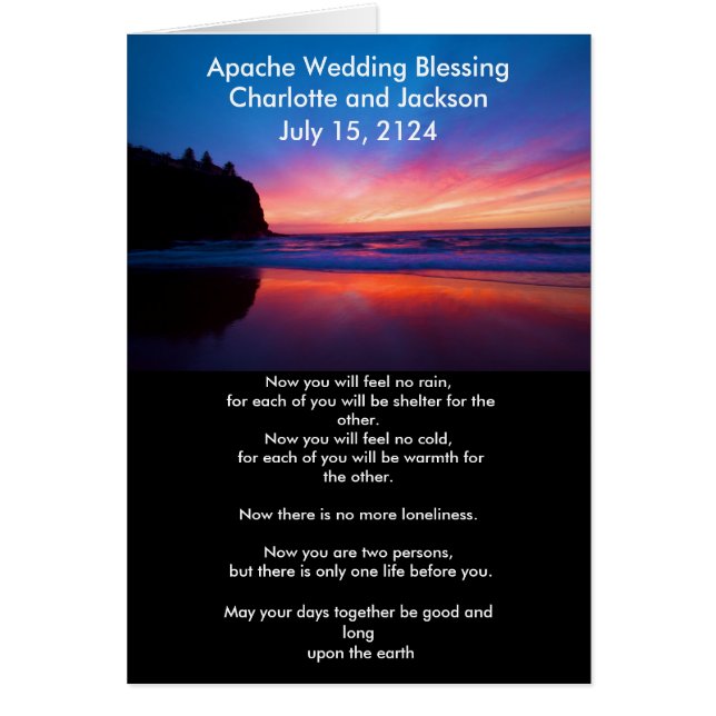Boda Apache bendiciendo vista azul (Frente)