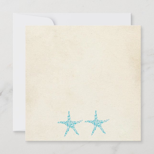 Boda Aqua Turquoise Starfish Beach Invitación (Anverso)