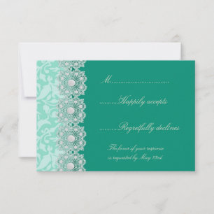 Boda Aquamarina de Lace y Pearls RSVP