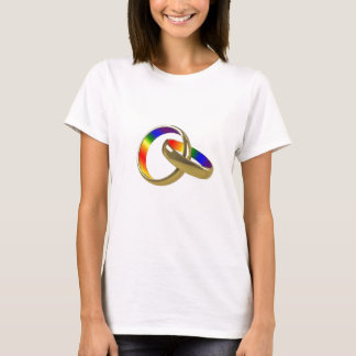 Boda arcoiris anexa camiseta para mujeres