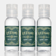 Boda Art Deco Favor Amor y Gracias Verde Oro