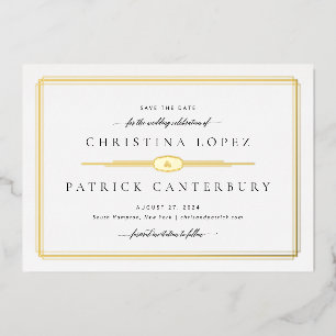 Boda Art Deco Guardar La Invitación Al Relieve met