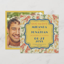 Boda Art Nouveau Guardar la tarjeta de fecha