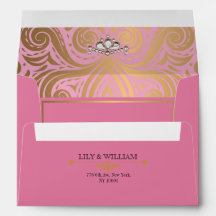Boda Artdeco Diamante Oro Rosa Elegante