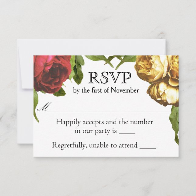 Boda artística floral RSVP (Anverso)