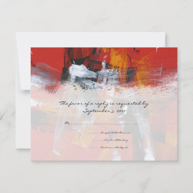 Boda artística roja y negra RSVP (Anverso)