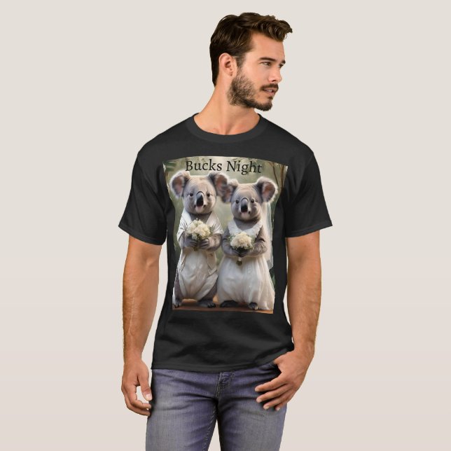 Boda australiano del oso Koala, camiseta nocturna  (Anverso completo)