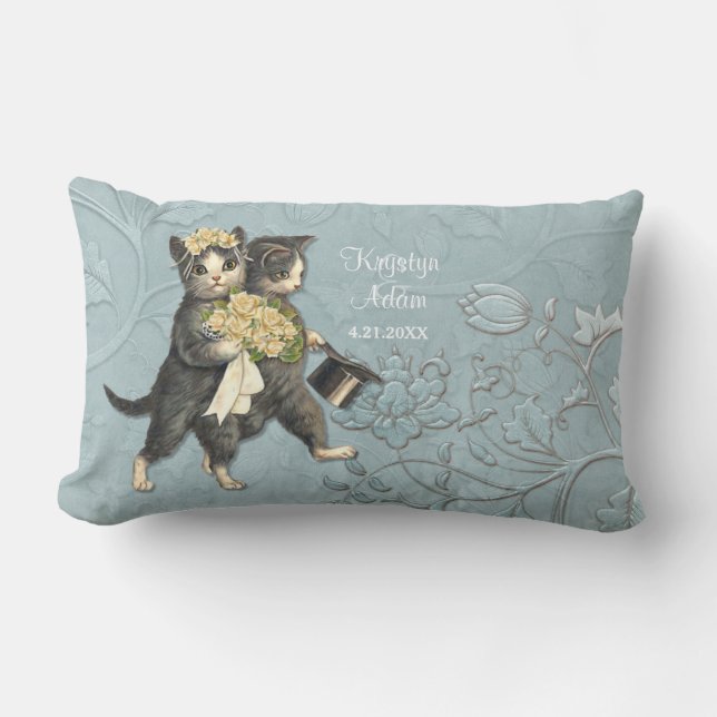 Boda azul de gatos de lujo - almohada lumbar (Anverso)