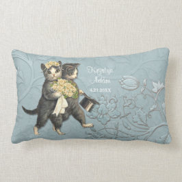 Boda azul de gatos de lujo - almohada lumbar