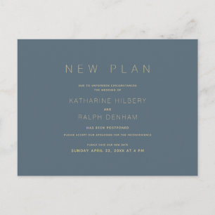 Boda azul de la marina Nueva Invitación de plan