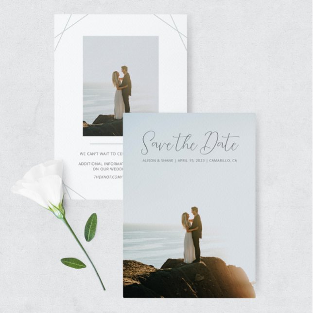 Boda Azul Eucalyptus Foto Guardar Tarjeta De Fecha (Subido por el creador)