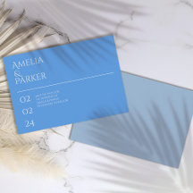 Boda azul minimalista guardar la tarjeta de fecha